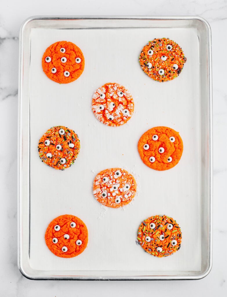 Baked Halloween Cookies on Baking Sheet