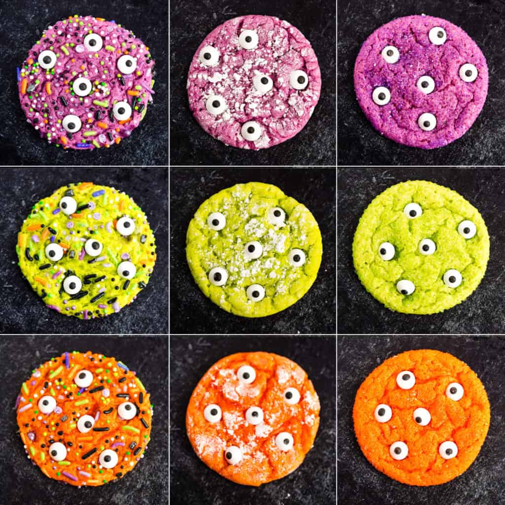 Halloween Cookies Grid with Color and Decoration Options