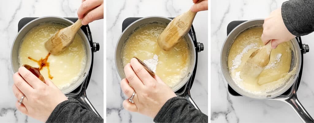 Adding Vanilla, Baking Soda, and Cream of Tartar to the Sugar Coating Mix