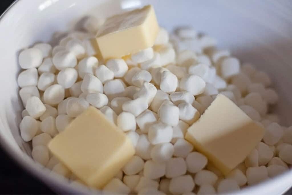 Butter and Marshmallows in a Bowl