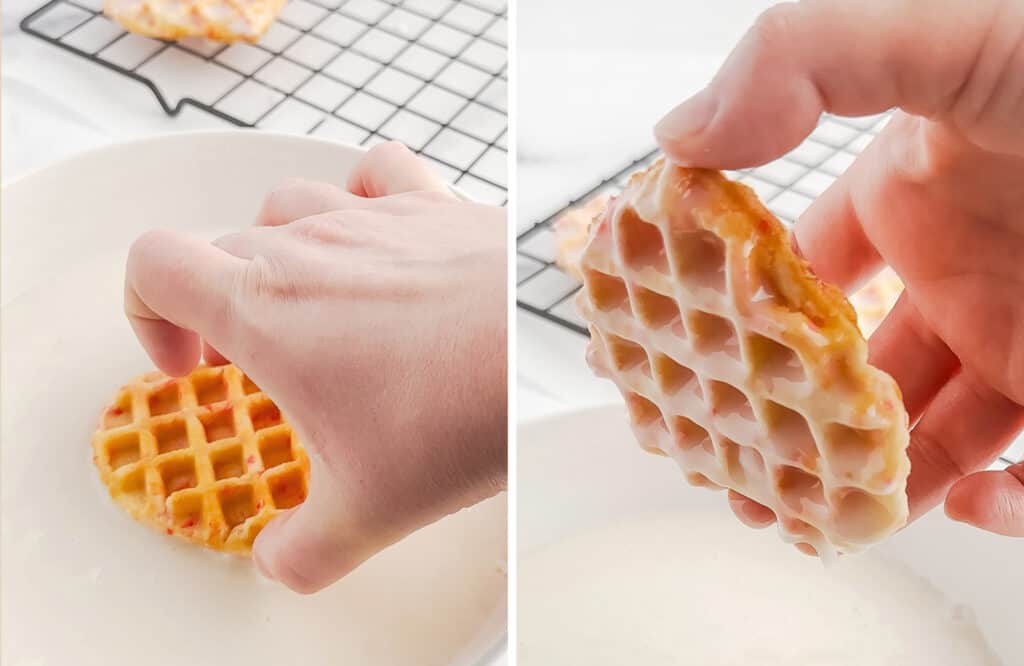 Dipping Cookies in Glaze