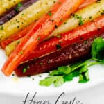 Honey Garlic Butter Roasted Carrots Pin 2