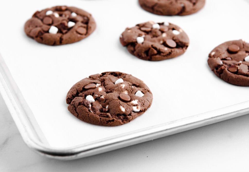 Finished Cookies on Baking Sheet with Parchment Paper