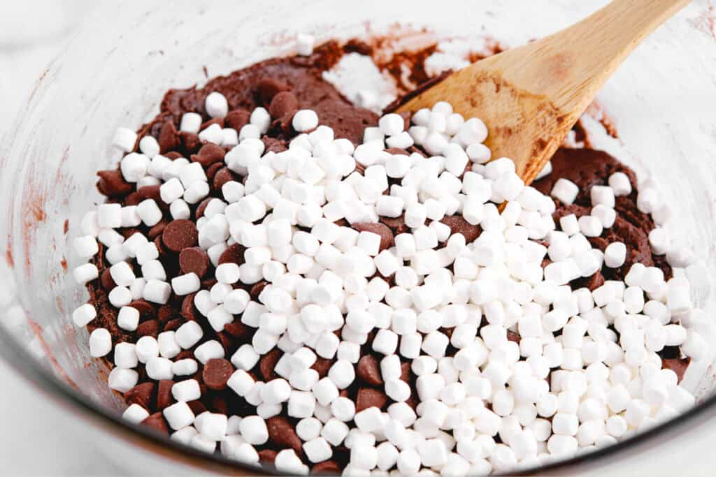 Mixing Marshmallows and Chocolate Chips Into Cookie Dough