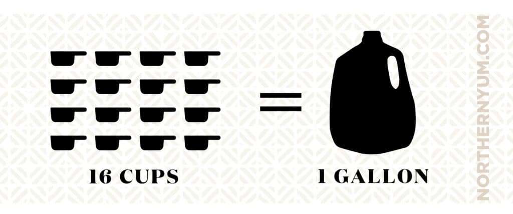 16 Cups Equals 1 Gallon Graphic
