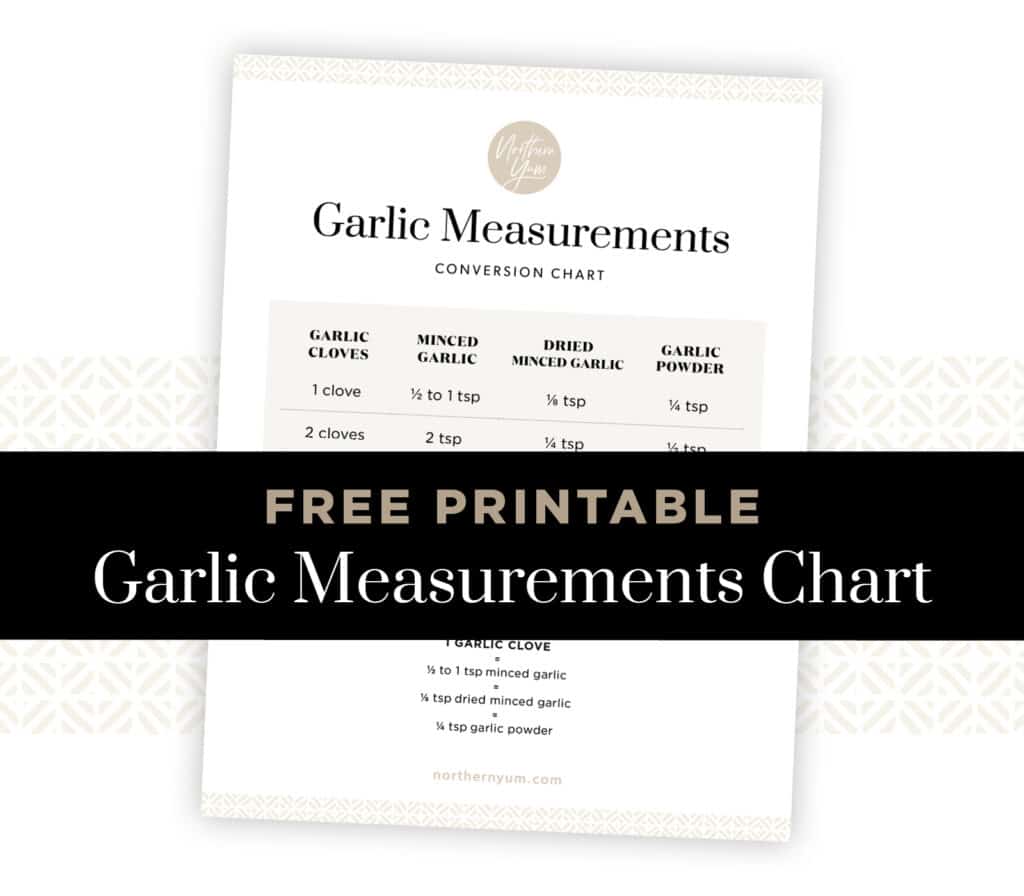 Free Printable Garlic Measurements Chart