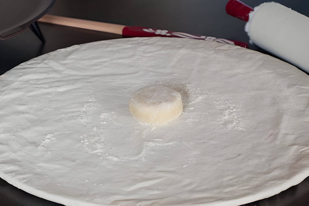 Formed Lefse Ball on Pastry Cloth