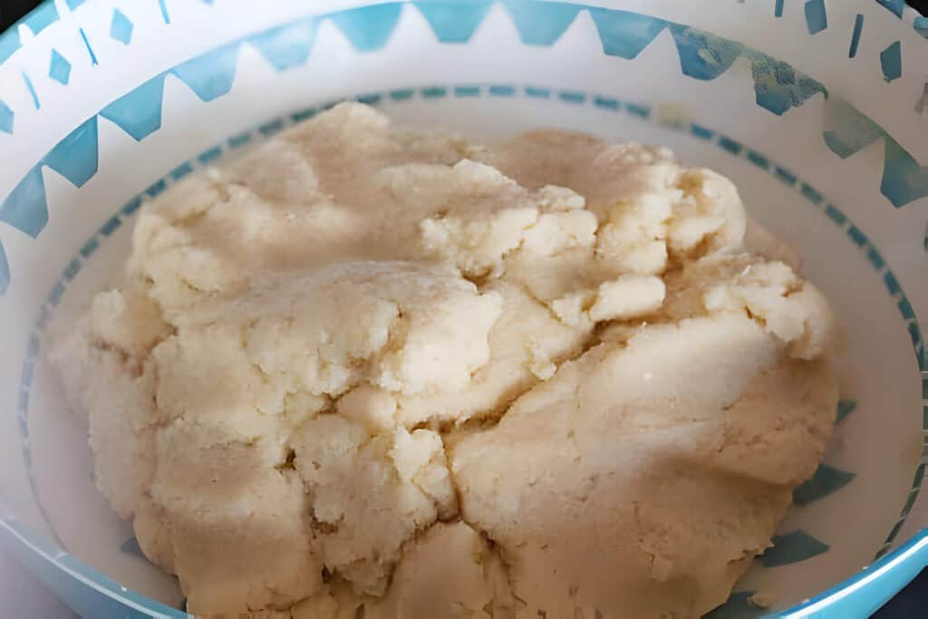 Final Lefse Dough in Decorative Bowl