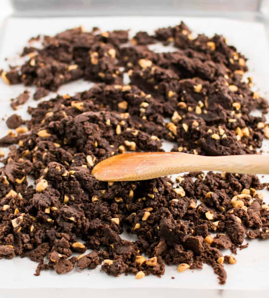 Stirring Chocolate Crunch Mixture