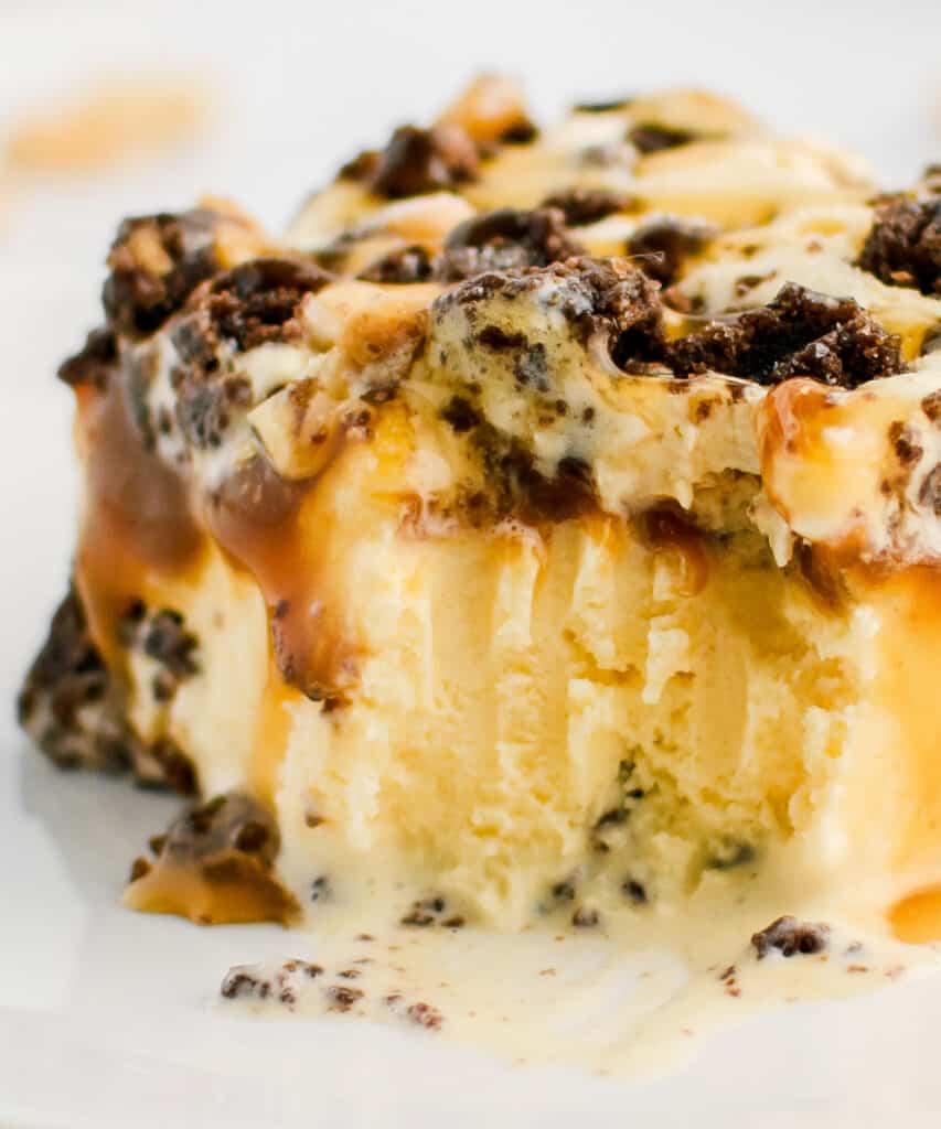 Piece of Ice Cream Cake with Bite Taken Out