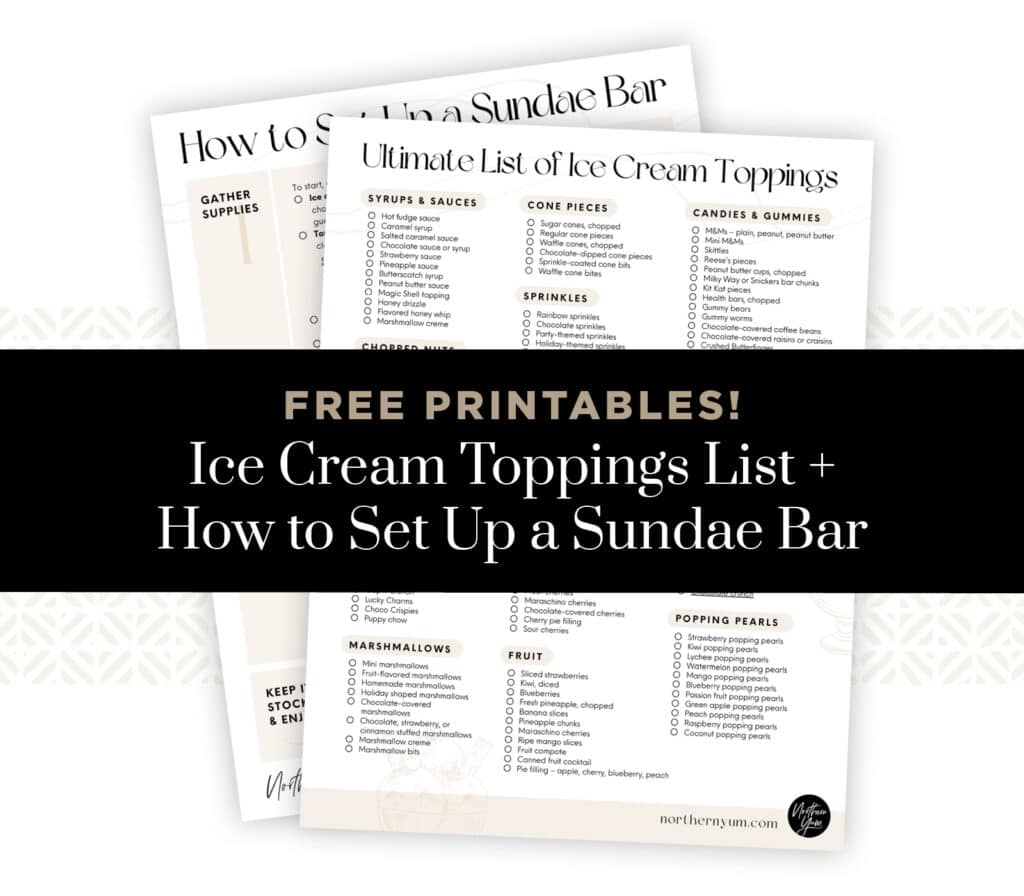 Ice Cream Topping Printable
