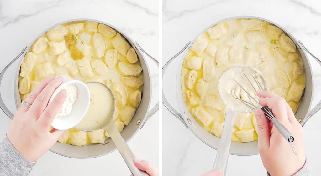 Mixing Flour Slurry in Ladle