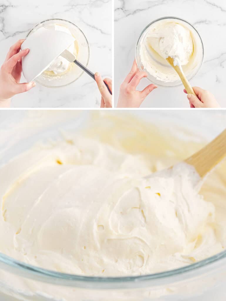 Folding Cool Whip in to Lemon Mixture