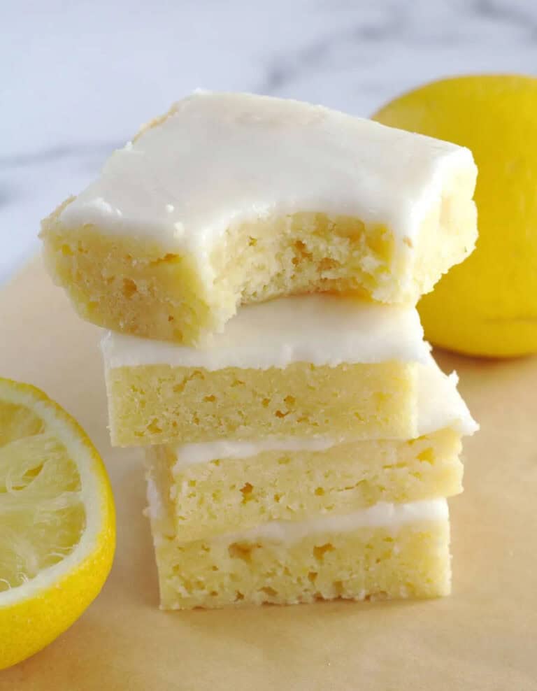 Fudgy Lemon Brownies by Nina Kneads to Bake