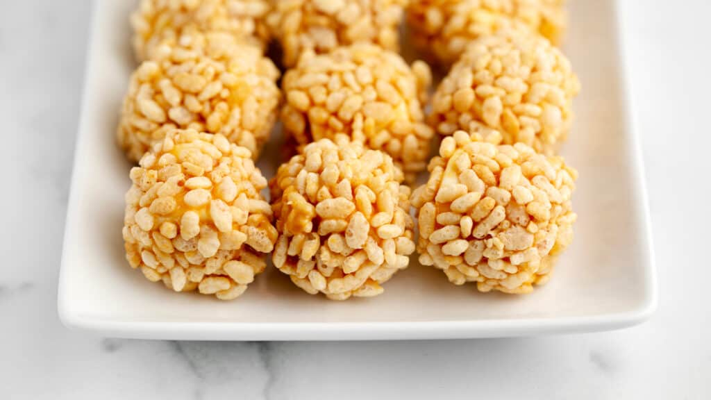 Marshmallow Krispies on Serving Plate