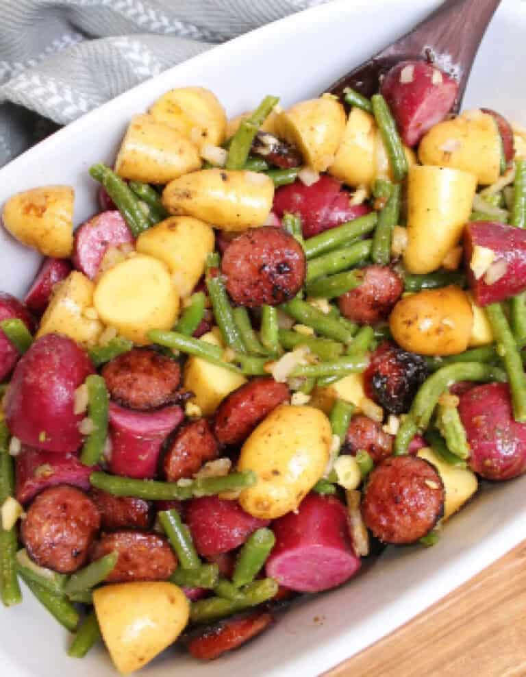 Potatoes and Smoked Sausage Bake