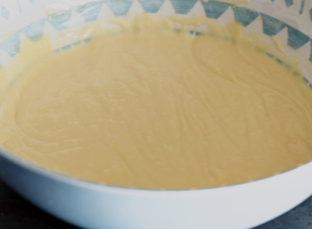 Almond Cake Batter Fully Mixed