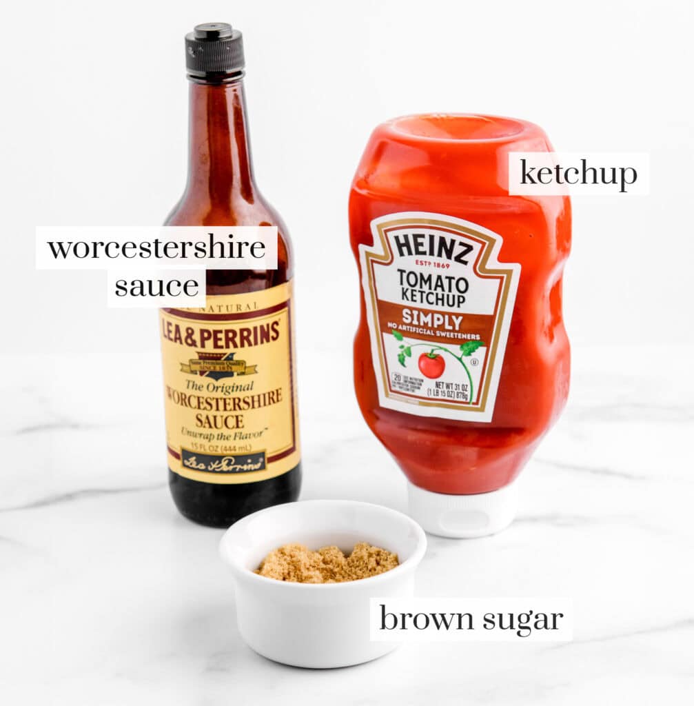 Barbecue Sauce Ingredients Including Ketchup, Worcestershire, and Brown Sugar