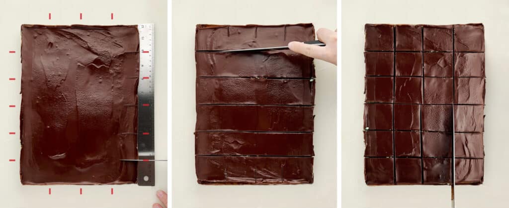 Cutting Brownies Evenly with a Rule and Cut Marks