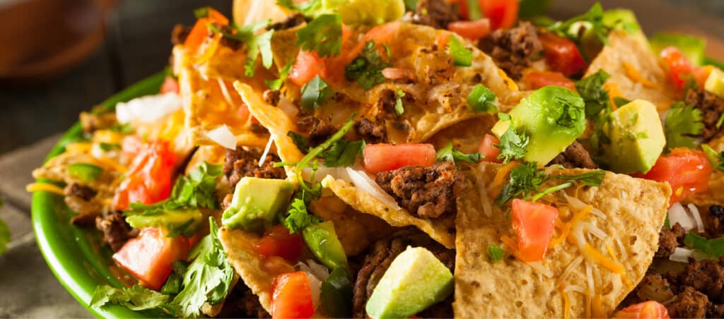 Nachos Piled High with Toppings
