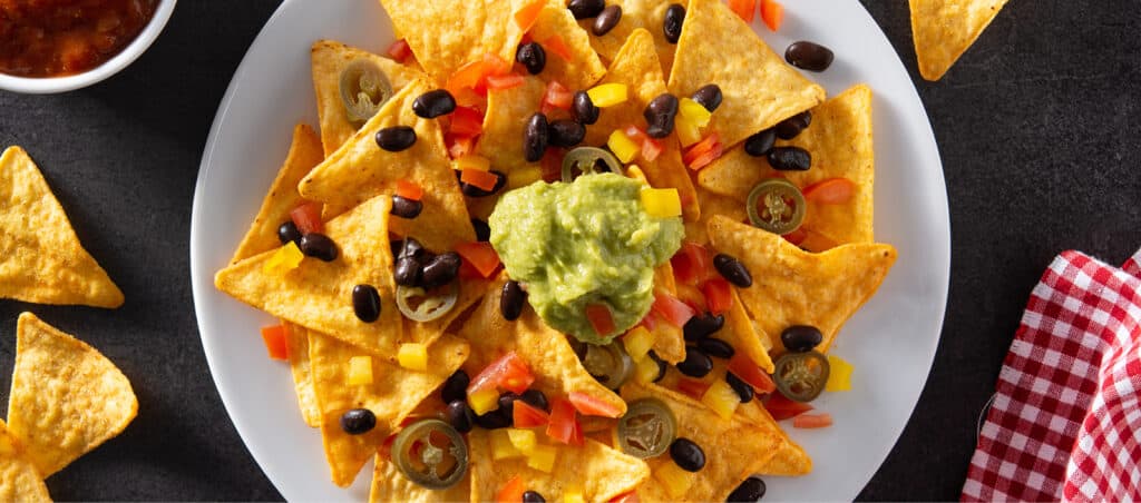 Black Beans on Nachos with Other Delicious Toppings