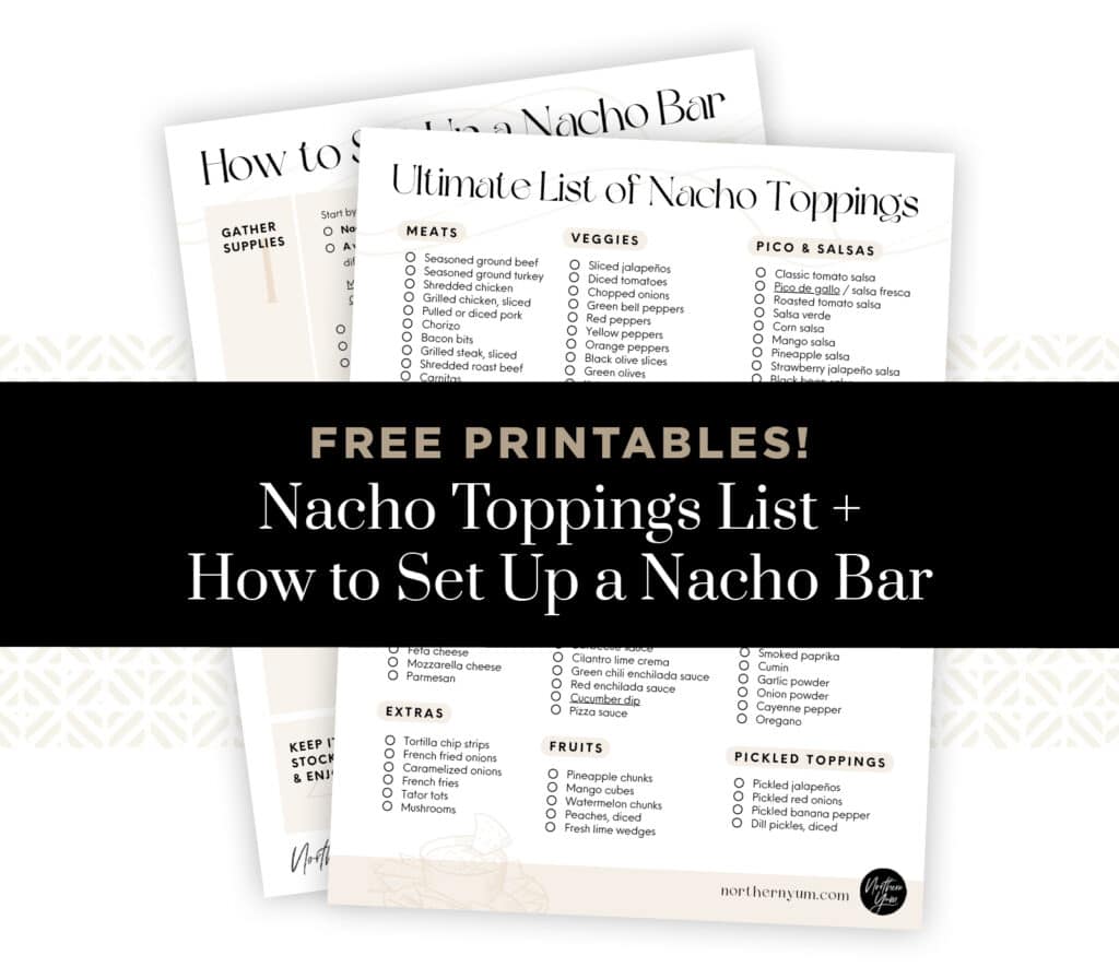Nacho Toppings Printable