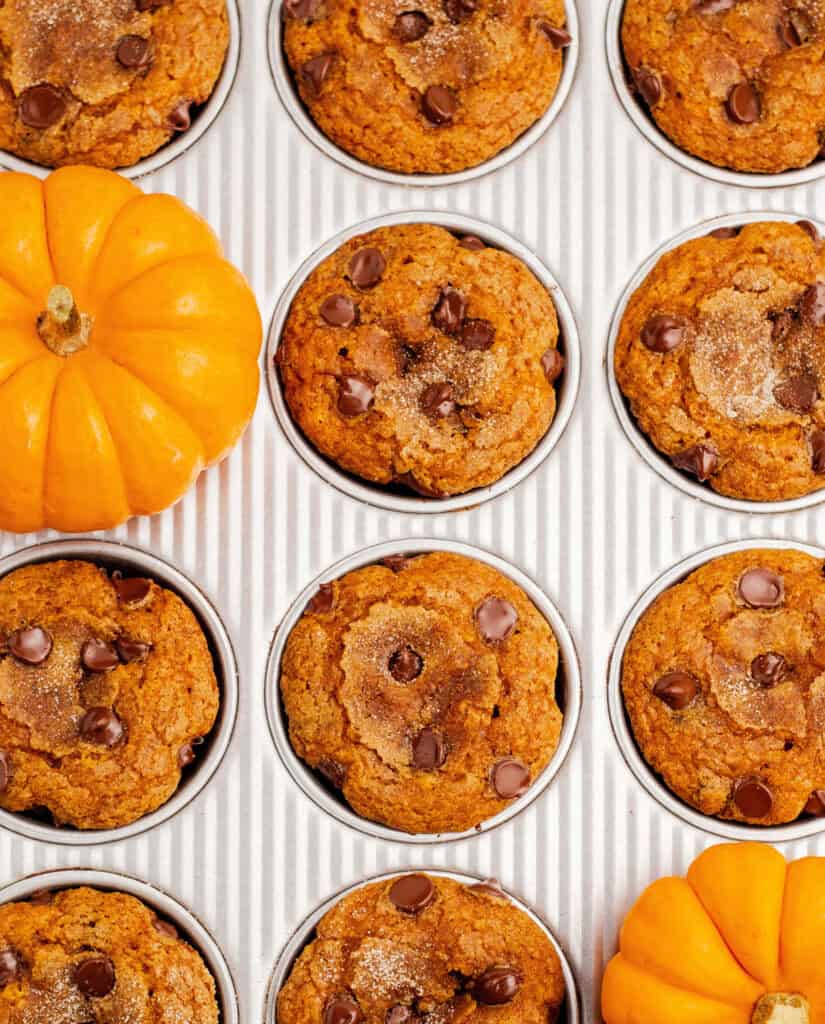 Baked Pumpkin Muffins in Muffin Tin