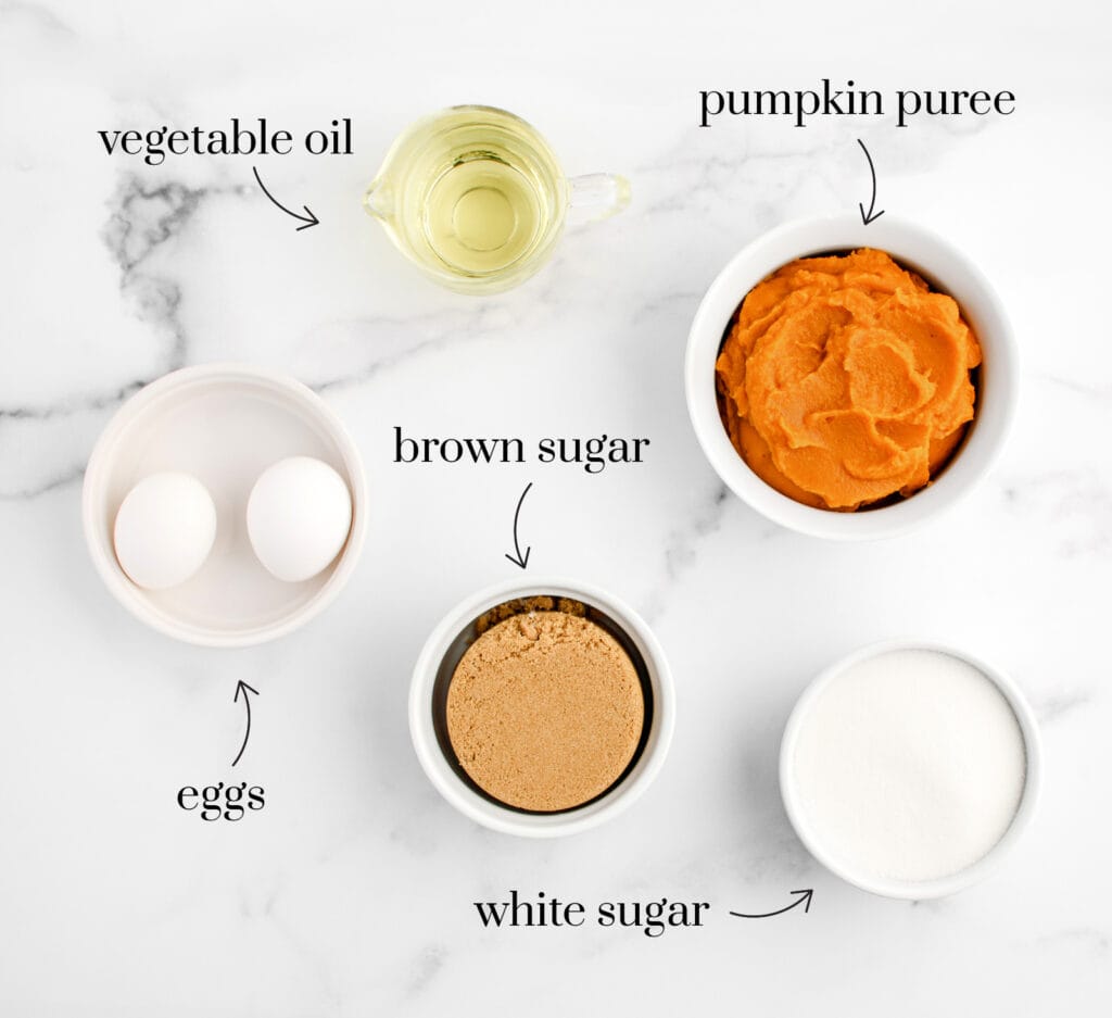 Wet Ingredients for Pumpkin Cookies