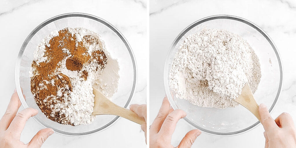 Mixing Flour and Dry Ingredients in Medium Bowl