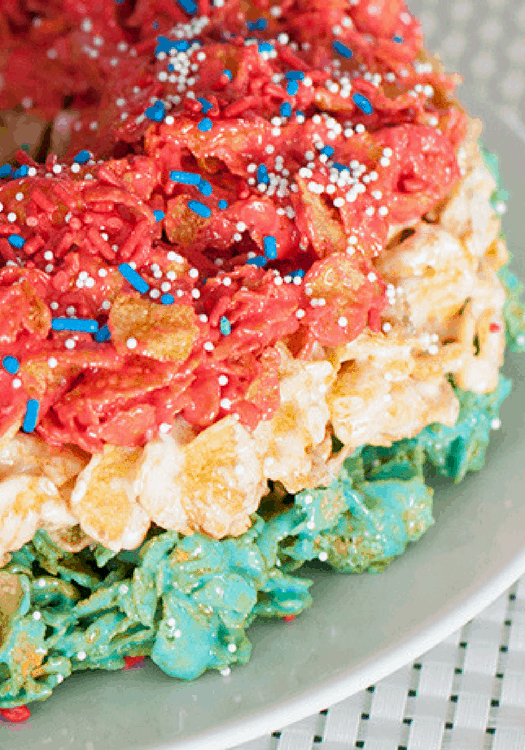 Red White Blue Corn Flake Cake Pin