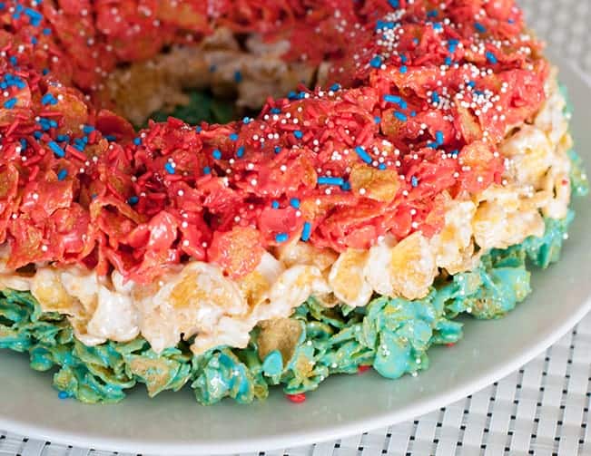 Red White and Blue Corn Flake Cake