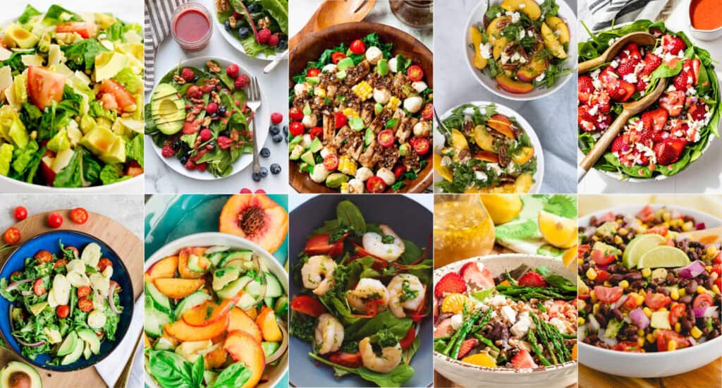 Fresh Salad Recipes for Spring Collage
