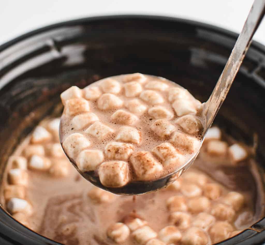 Serving Hot Chocolate from Crock Pot