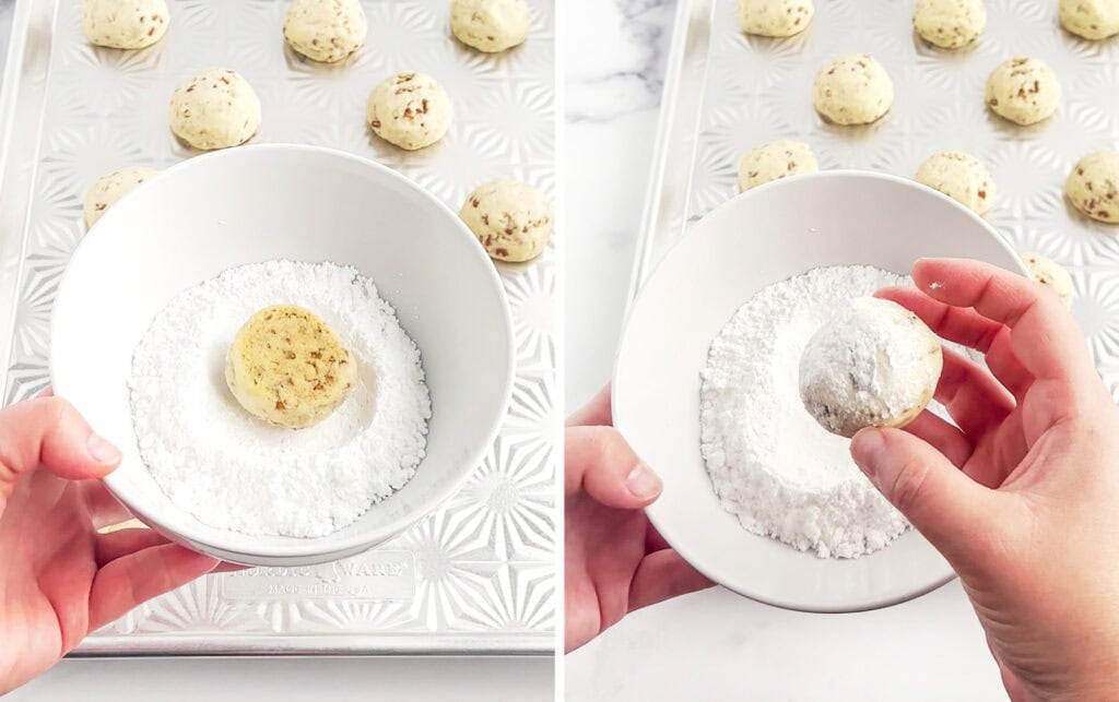 Rolling Cookies in Powdered Sugar
