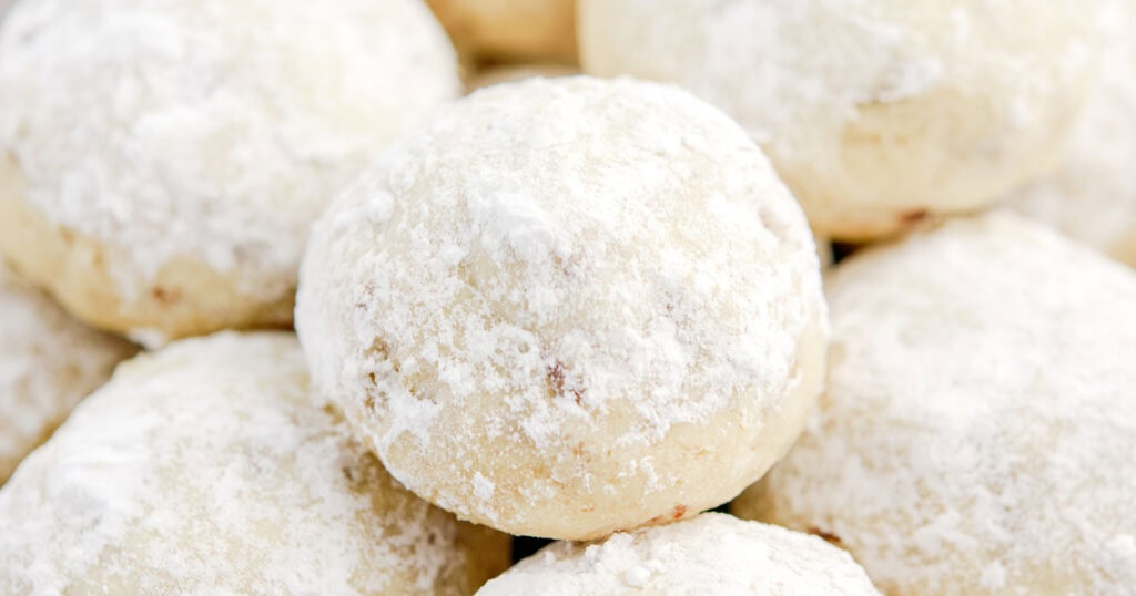 Snowball Cookies Piled Up