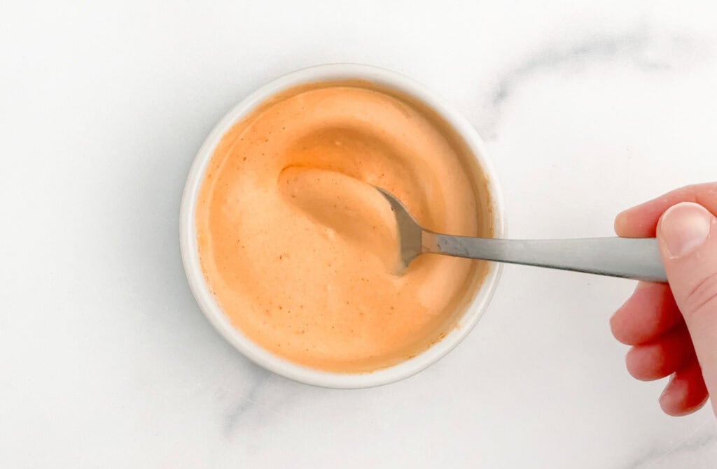 Mixing Spicy Mayo