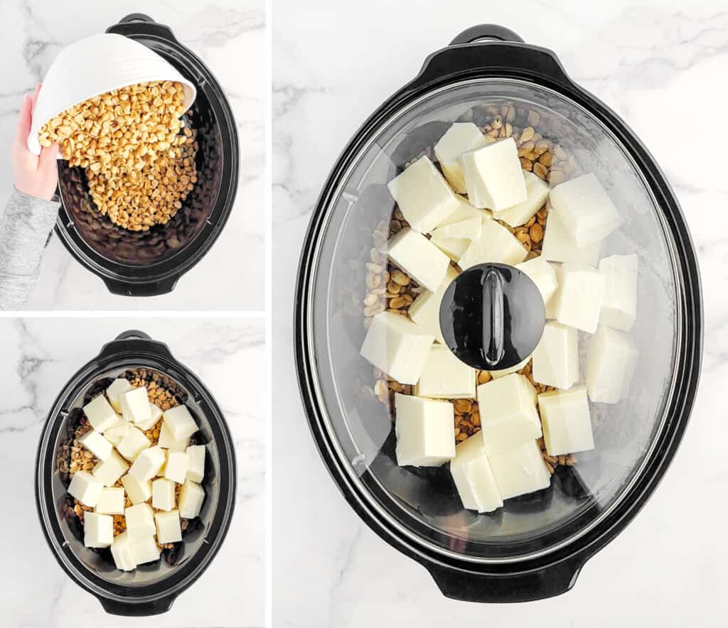 Slow Cooker with Peanuts and Almond Bark