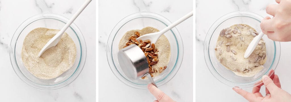 Blending Pecan Brown Sugar Topping Mixture