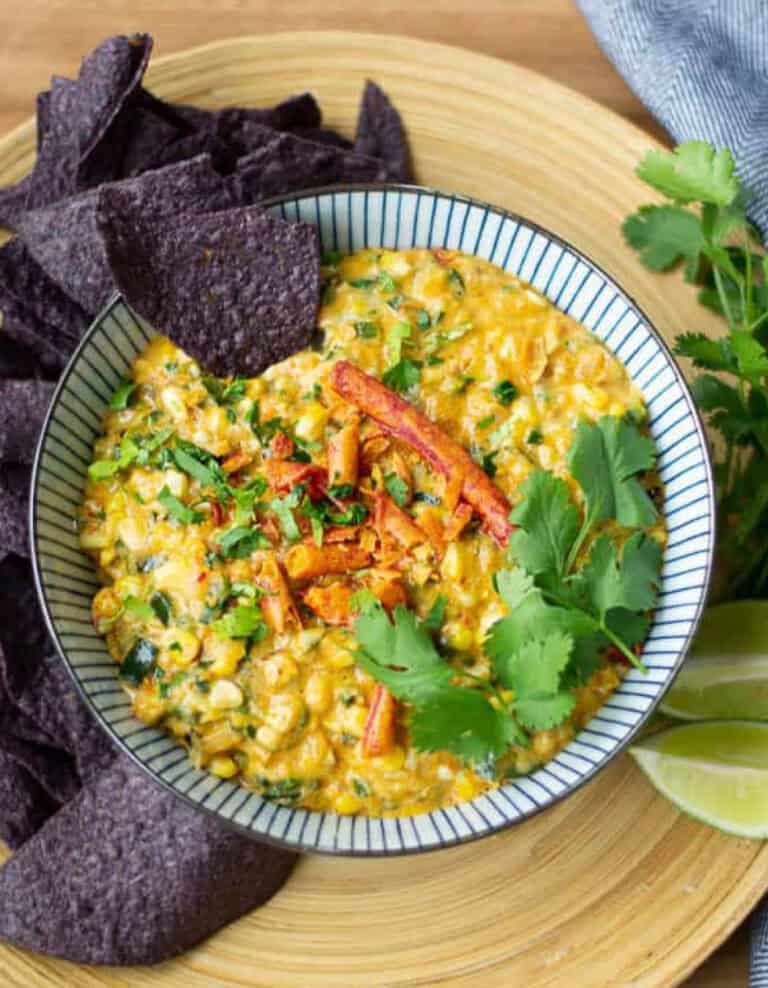 Creamy Elote (Corn) Dip with Poblano Peppers
