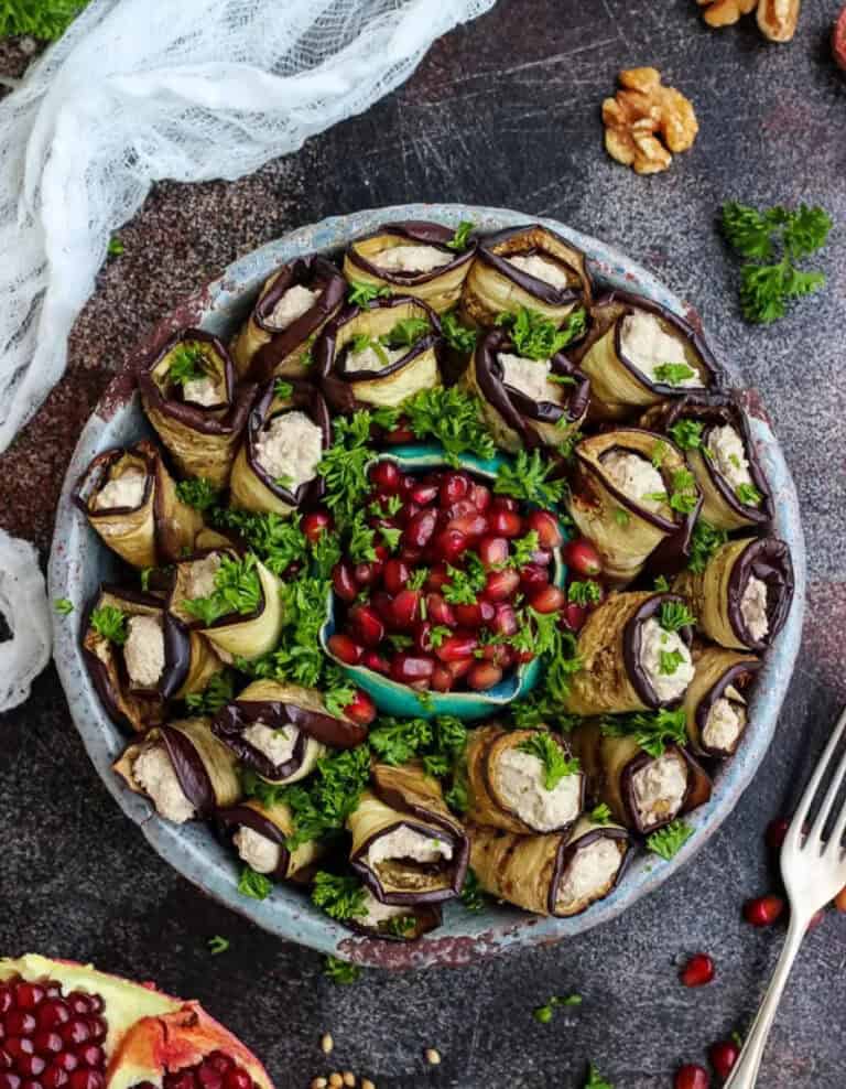 Eggplant Rolls with Walnut Filling