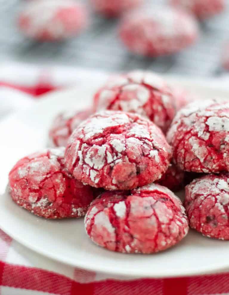 Cherry Chocolate Crinkle Cookies