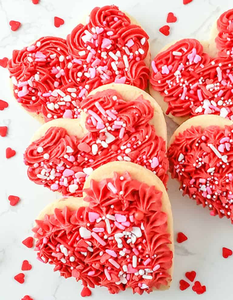 Frosted Heart Sugar Cookies