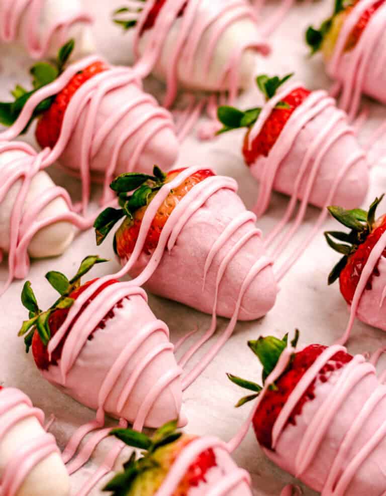 Pink Chocolate Covered Strawberries