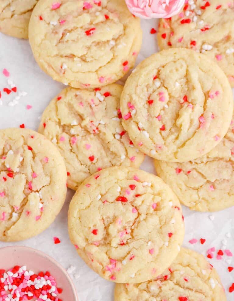 Valentine Sprinkle Sugar Cookies