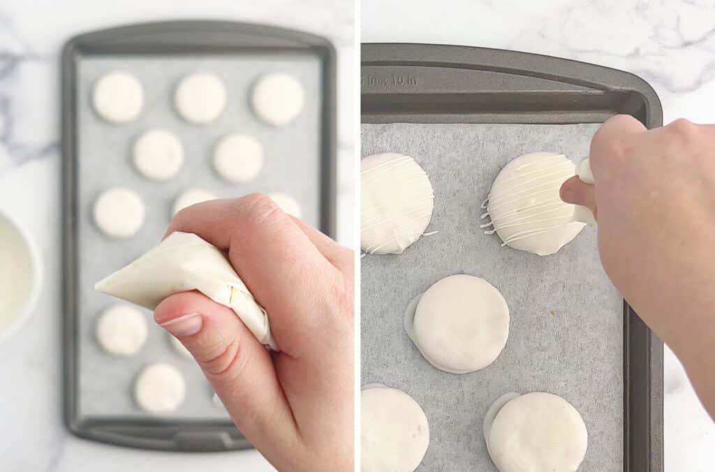 Drizzling Cookies with White Chocolate