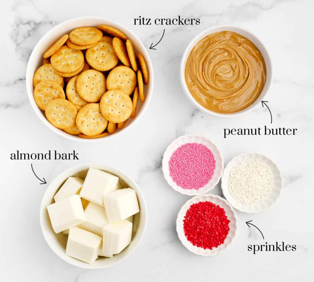 Crackers, Peanut Butter, Almond Bark, Valentine's Sprinkles