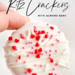 White Chocolate Peanut Butter Ritz Cracker Valentine Cookies Pin 2