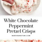 White Chocolate Peppermint Pretzel Crisps Pin 1